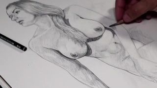 Step Momâ€™s Nude Body Drawing - Pencil Art