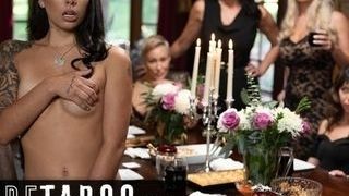 Pure TABOO Angry stepmother Makes teenie obey Dinner bare