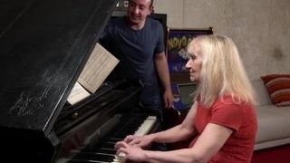 Lucky guy plumbs Mature Piano instructor