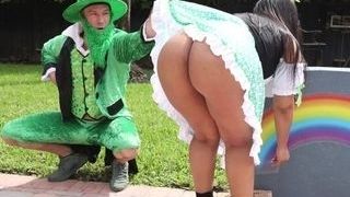 Leprechaun With XXL jizz-shotgun penetrates curvy mexican Mamacita Rose Monroe