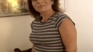 Milf Emily is shy but desperate for her orgasm