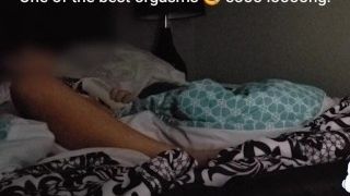 Milf gets really horny watching porn before bed. Has hard and longest orgasm.