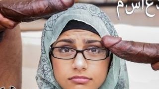 Awesome Mia Khalifa hefty black dick 3some On Monsters Of Meatpipe!